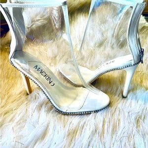 Victorious Clear White Zipper Boots